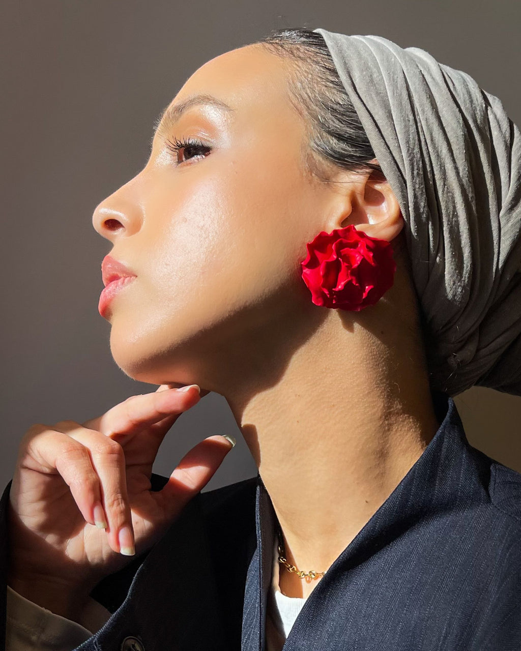 Red Carnation Earrings