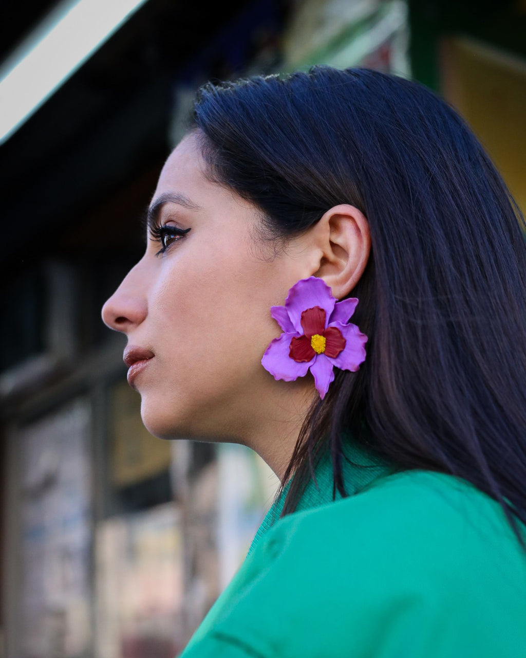 Purple Orchid Earrings