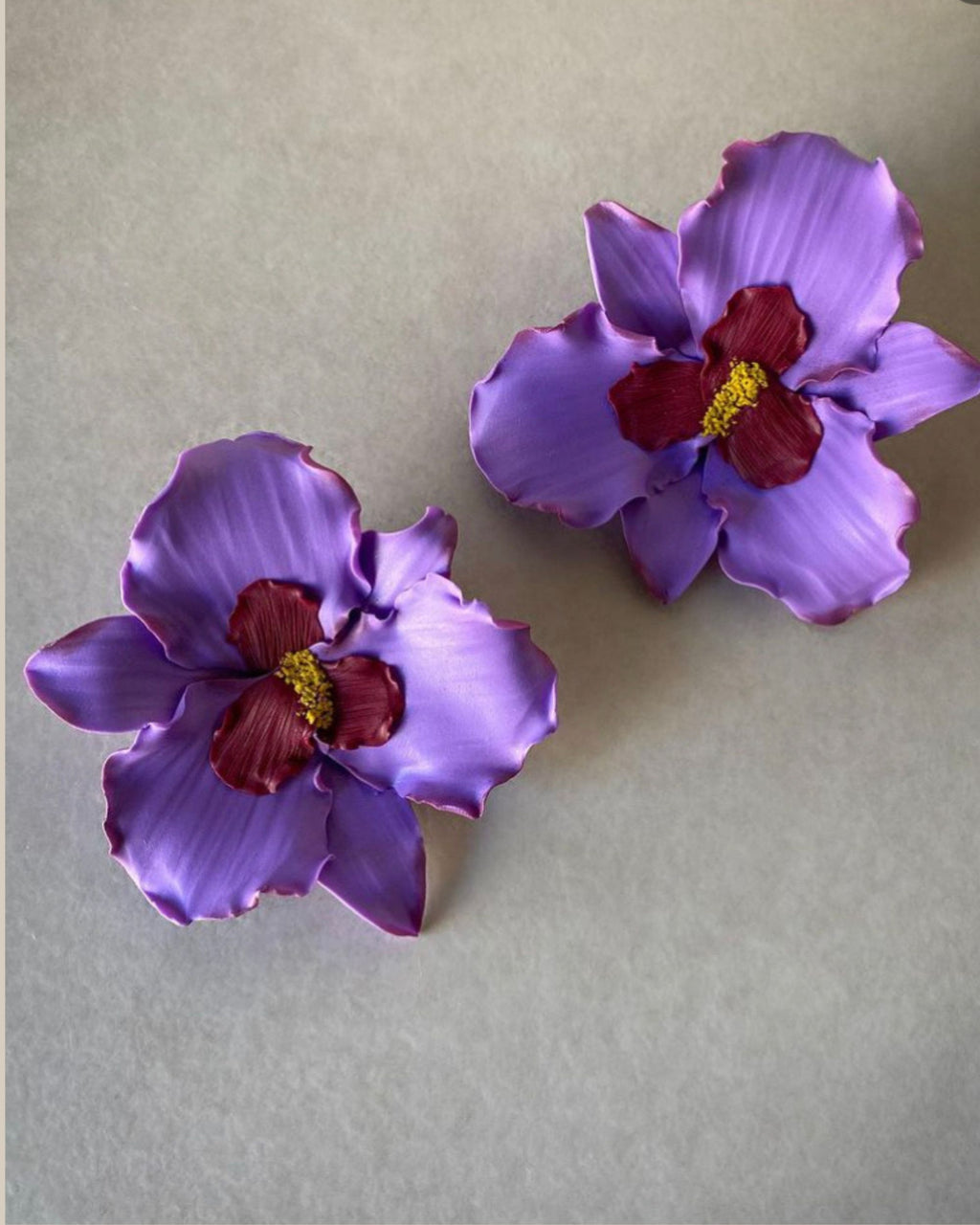 Purple Orchid Earrings