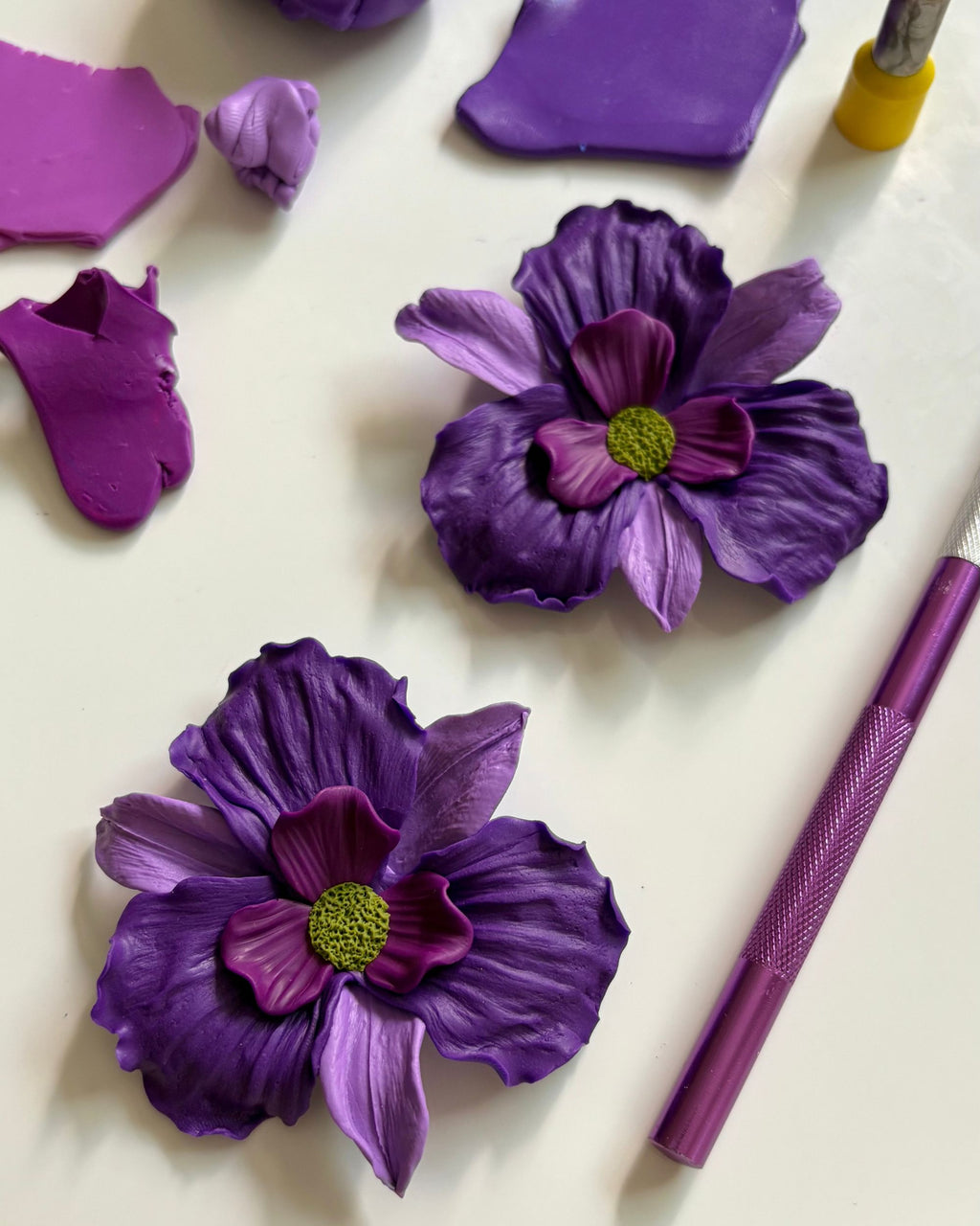 Deep Purple Orchid Earrings