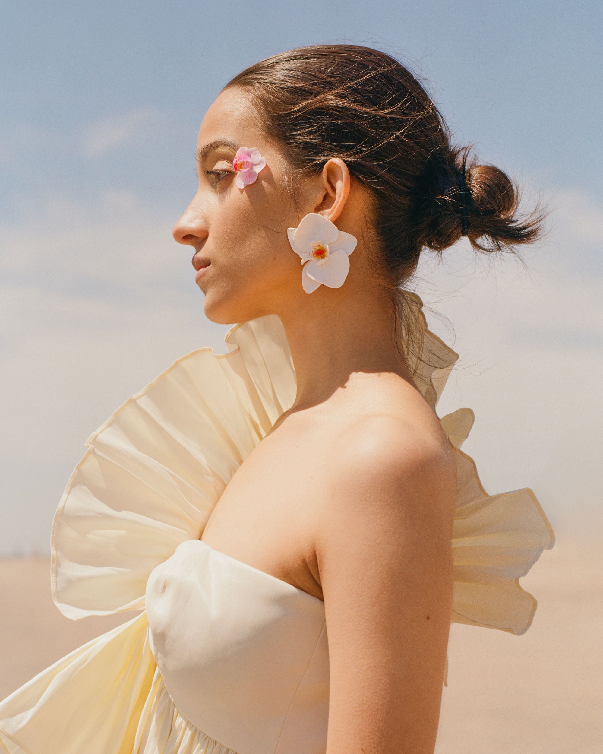 White Orchid Earrings