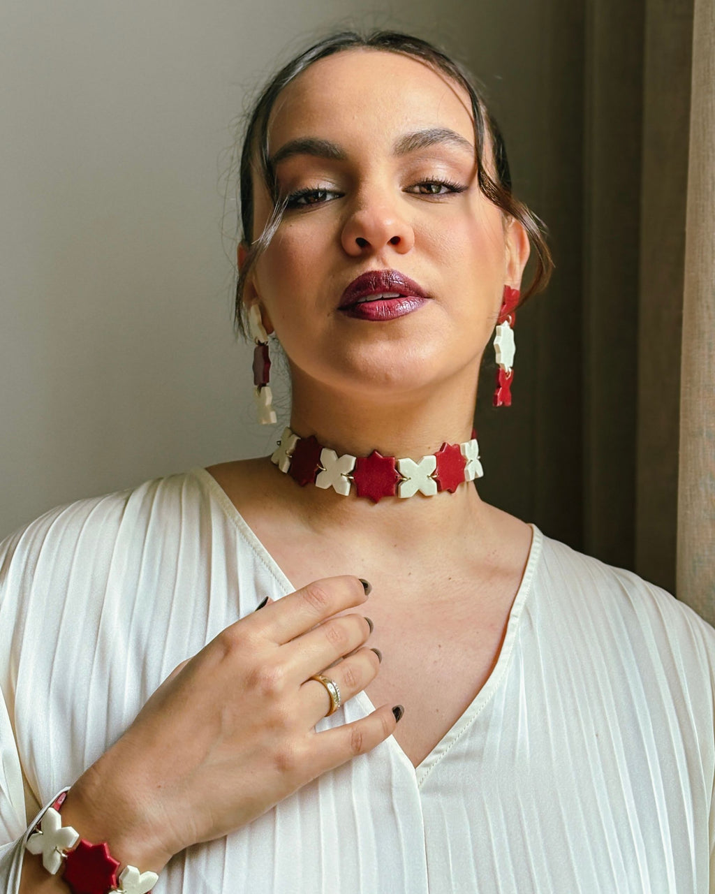 Red Zelij Choker