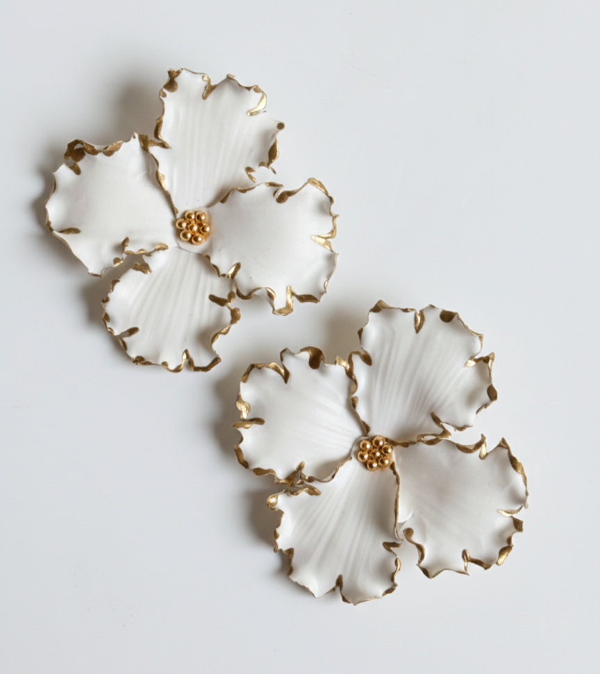 White Lily Earrings