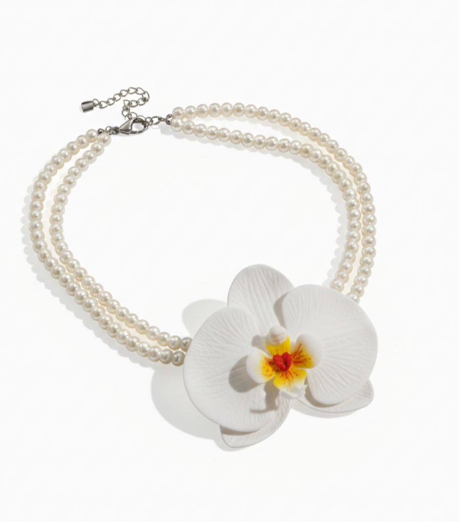 Hepburn Necklace - Orchid Pearl Choker