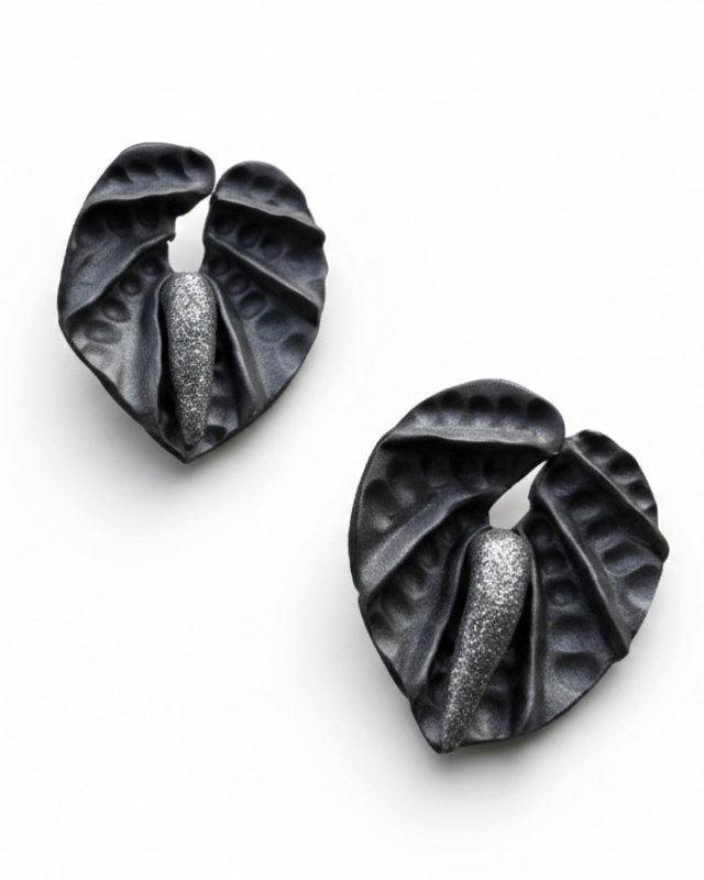 Metallic Anthurium Earrings