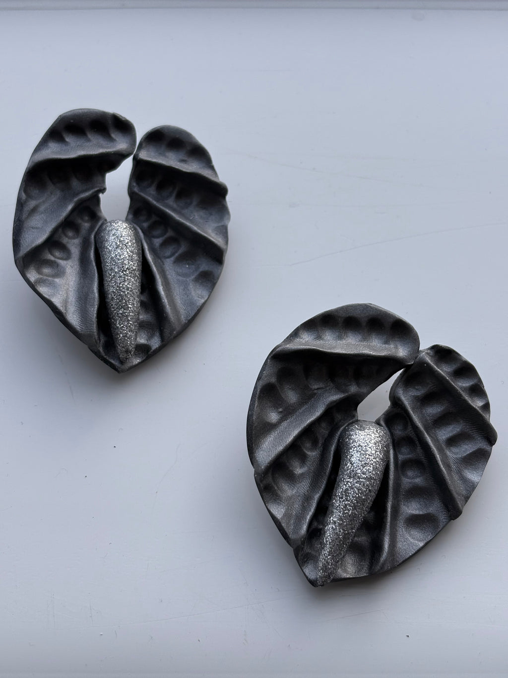 Metallic Anthurium Earrings