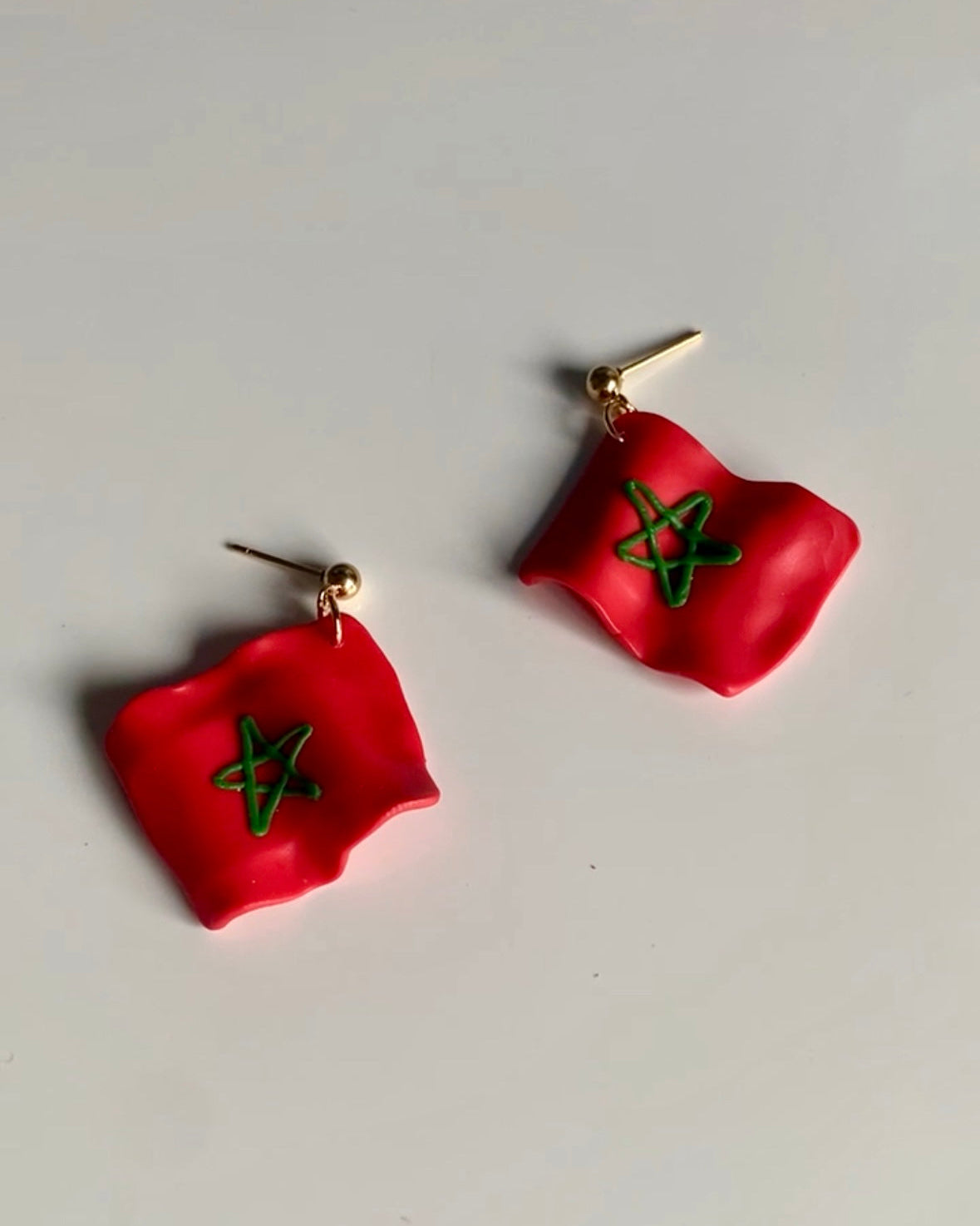 Moroccan flag earrings 