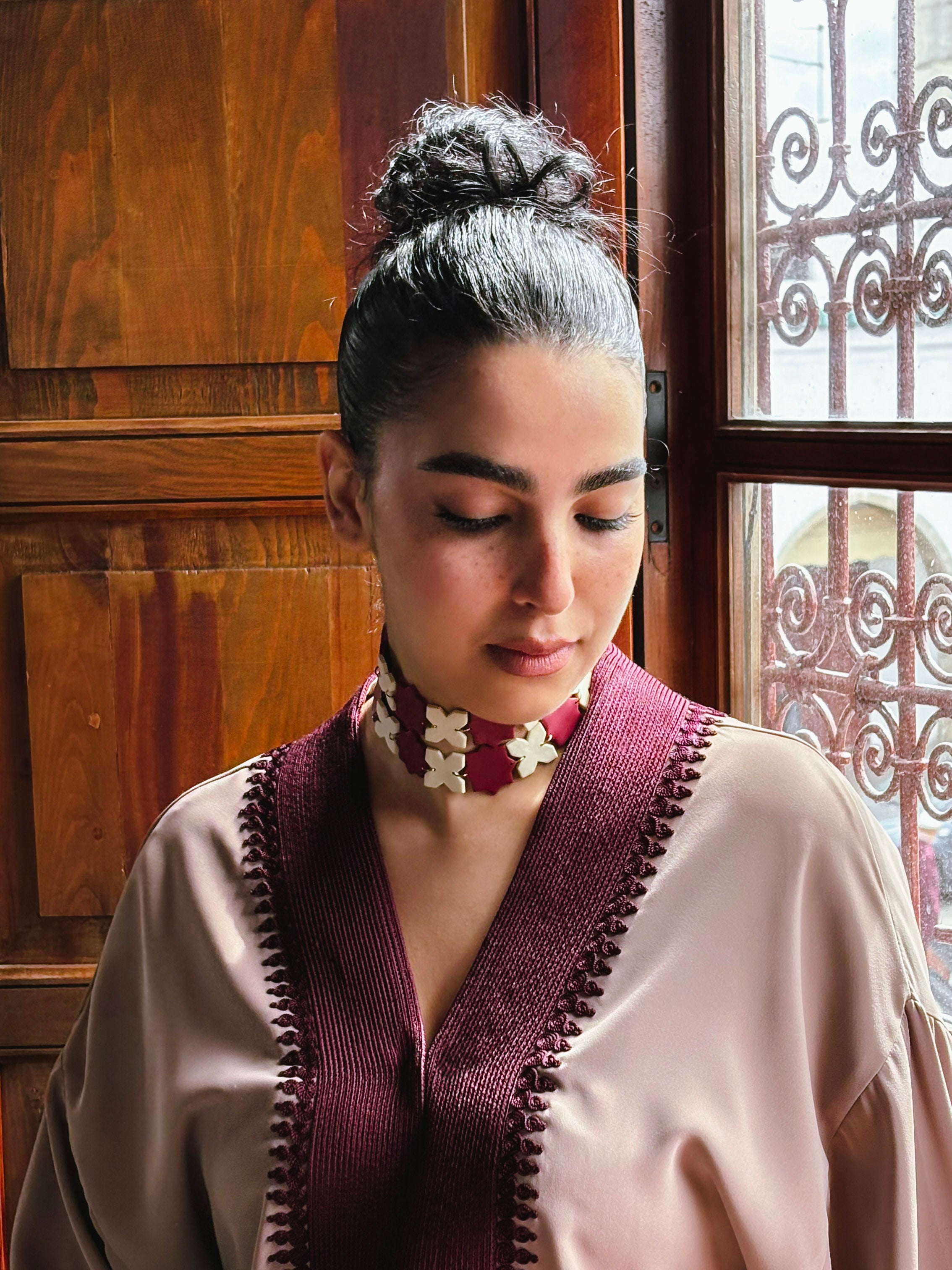 Red Zelij Choker