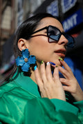 Blue Lily Earrings