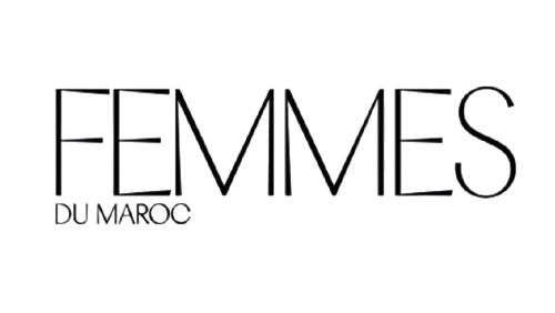 Black text 'FEMMES DU MAROC' on a white background